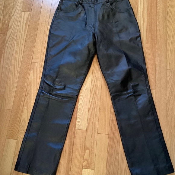 Leather Trousers, black, 5 pocket style, size 31 - Picture 7 of 12